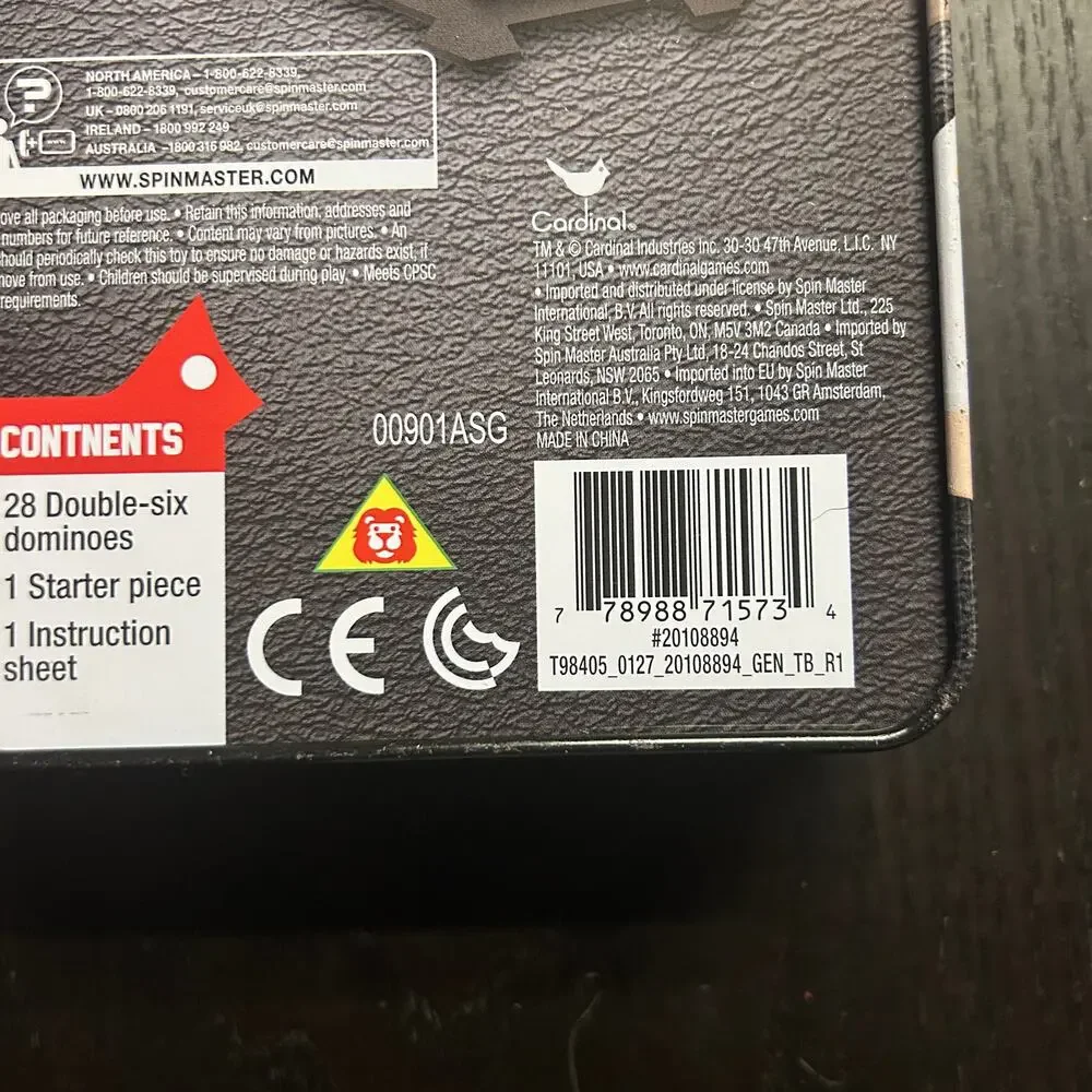 Double-Six Dominoes 1 Set in Tin Metal Box - 2 Missing